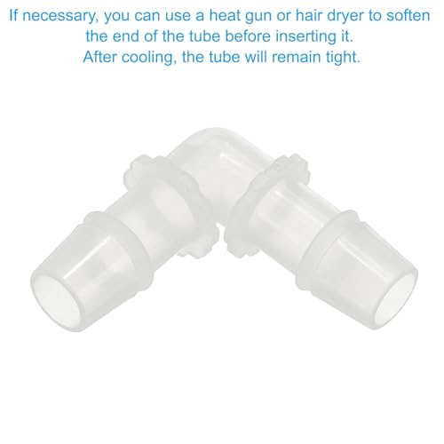 PATIKIL 1/2" Plastic Hose Barb 90 Degree Elbow, 10 Pack L-Barb Fittings 2 Way Equal Barbed Joint Connector Splicer Mender Hose Adapter Union Adapter for Aquarium Fuel Gas Liquid Air - size: 0.5 Inch