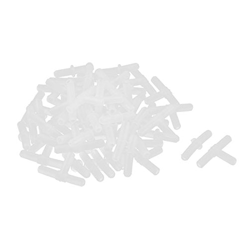 uxcell Universal Plastic T Shape 3 Way Aquarium Hose Air Tubing Connectors 60 Pcs