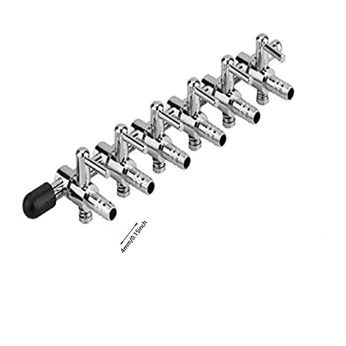 Aquarium Air Valve 6 Way Inline Manifold Air Flow Pump Tubing Splitter Lever Control Valve 2-Pack