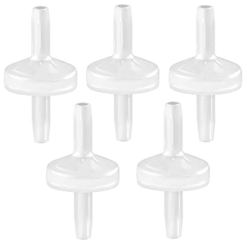 Check Valve 1/4”(6MM) One-Way PVDF Plastic Hose Barb for Liquid Air (5 Packs) - size: 1/4 Inch, style: 5 Pcs