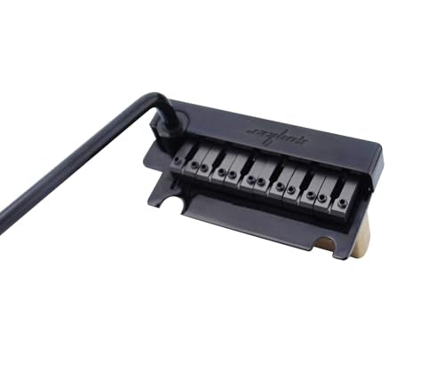 Guyker Guitar Tremolo Bridge String Spacing 10.8MM with Brass Saddle and Brass Block & Bridge Stud, Spring and Claw, Pop-In Vibrato Bar, Complete Install Kit, GG1009 Black - color: Black, String Space 10.8mm