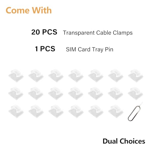 60 Pcs Clear Cable Clips with 3M Adhesive, Wire Holders Under Desk, Cord Management for Wall, Car, Ethernet, PC, Christmas Light Indoor/Outdoor - color: Clear