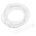 uxcell Flexible PVC Tubing, 6mm ID x 8mm OD - 6.6 Feet Long Clear Vinyl Water Pipe, Lightweight Plastic Hose Water Pipe with Zip Ties for Aquaponics, Air Hose, Irrigation - size: 6mm ID x 8mm OD
