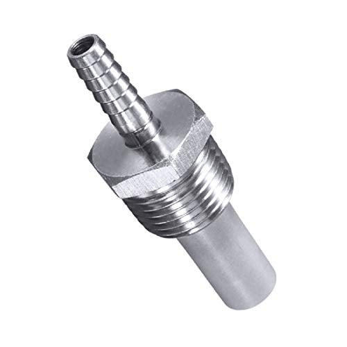 0.5 Micron Inline Oxygenation Diffusion Stone, 1/2" NPT Hose Barb Stainless Steel Aeration Stone Carbonating Stone with 1/4" Barb for Home Brewing Beer - size: Threaded-1pcs