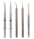 Tweezers, 5 Pcs Precision Tweezers Set, Anti-Static Stainless Steel Long Tweezers Kit for Electronics, Laboratory Work, Jewelry-Making, Craft, Soldering, Hobby, Watches, Car Machines Repair Etc