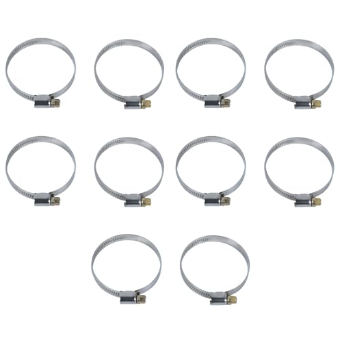 10Pcs Narrow Band 9mm Steel Adjustable Hose Clamp Hoop 40-60mm HC40-60/9 (40-60mm) - size: 40-60mm