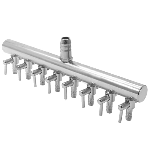 Aquarium Air Pump Valve, Aquarium Air Line Splitter Metal Fish Tank Distributor - size: 8 Way