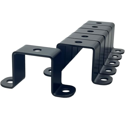 6 PCS 1.5x1.5" Square Pipe Tube Strap Clamps,1.5 inch metal u shaped bracket, steel u clamp bracket for mounting,Black - size: 1.5" x 1.5"