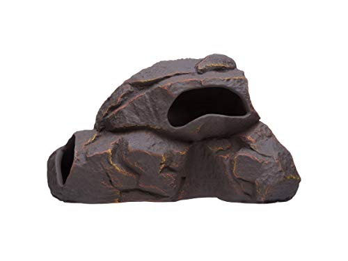 Aquarium Ceramic Decorations Cave Betta Stone Decor - Aquarium Fish Tank Hideway Decor for breeding Cichlids Plecos Betta Toys Hideout (Magma Rock)