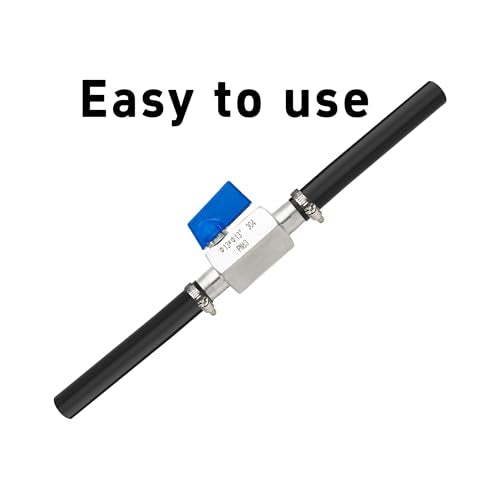1/2” 304 Stainless Steel Mini Barb Ball Valve, Hose Shut Off Valve with Clamps, Corrosion Resistant Shut-Off Switch for Water, Gas, Fuel, Drip Irrigation - size: 1/2”