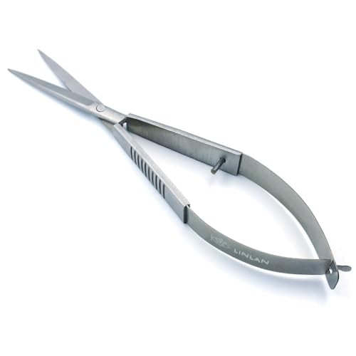 LINLAN Aquatic Plant Spring Scissors for Precise Trimming, Stainless Steel with Top Rebound Feel, Ideal for Aquatic Ferns and Microsorum Pteropus in Planted Tanks - size: Straight