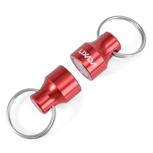 Lixada Magnetic Net Release Holder Fly Fishing Net Retractor Fishing Net Keeper Magnet Clip Landing Net Connector for Fishing Hooks, Lures, Flies, Trout Line - color: Red, style: 3 Connectors