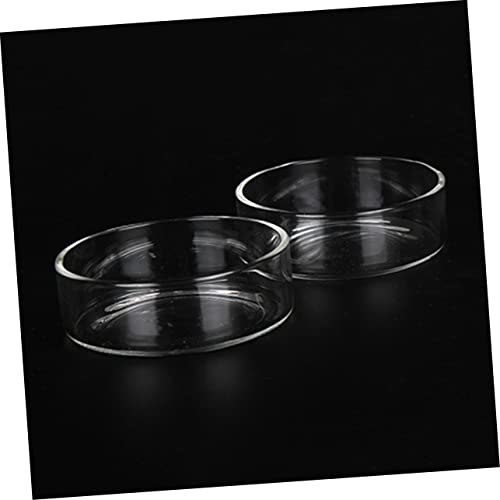 Kisangel 3pcs Round Glass Shrimp Feeding Dish Crystal Shrimp Food Basin for Aquarium Durable Feeder Bowl for Fish and Reptiles Tank Ornament and Supplies - size: Size 1