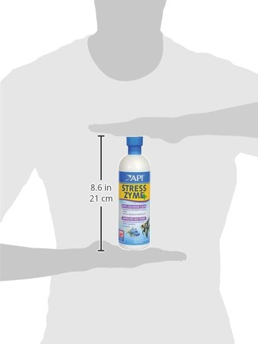 API STRESS ZYME Freshwater and Saltwater Aquarium Cleaning Solution 16-Ounce Bottle - color: multi natural, size: 16 oz