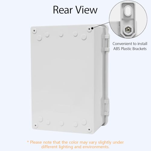ABS Plastic Dustproof Waterproof IP65 Junction Box Hinged Shell Universal Electrical Project Enclosure Gray, with PC Transparent Clear Cover 11.4 x 7.5 x 5.5inch(290 x190 x140mm) - size: 11.4" x 7.5" x 5.5"