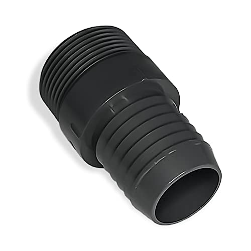 PVC Hose Connector - 1 Inch Insert x 1 Inch MNPT - Garden Hose Fittings - Barbed Connector Hose Adapter - color: Black, size: 1 in hose connector