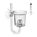 FZONE Acrylic Aquarium CO₂ Diffuser with Built-in Check Valve & Bubble Counter, Syringe & Suction Cup – Fine Bubble CO₂ Delivery for Planted Tanks (L-33mm) - size: L-33mm