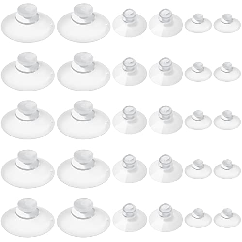 30 Pieces 3 Sizes Clear Suction Cups for Glass Without Hooks, Small Rubber Suction Cups for Home Organization Festival Christmas Decoration Window (Assorted Sizes 0.8 + 1.2 + 2.2 inch)