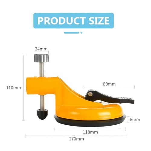 Adjustable Height Setter - Professional Countertop Leveling Tool, Aluminum Alloy Adjustable Height Setter Floors with Vacuum Suction & Precisionadjustment for Granite (Yellow) - color: Yellow
