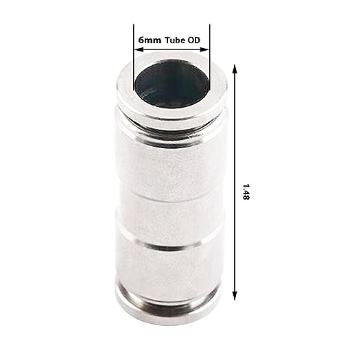 6mm Union Straight Push to connect fittings Stainless Steel Pneumatic Push Connectors,CEKER 6mm x 6mm Tube Quick Connect Fittings Air Line Fittings for 6mm Tube 2Pack - size: 6 mm, style: STRAIGHT