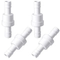 4 PCS 3/8" Check Valve, Check Valve Non Return Ozone Resistance Barb Hose Aquarium Checks Valves for Pump Vacuum Oil Water Gas Fuel, White