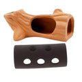2pcs Aquarium Shrimp Hide Cave and Betta Fish Breeding Shelter, Ceramic Fish Tank Decorative House for Hiding and Spawning, Red Clay Tree Stump Design, Suitable for Freshwater