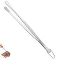 U-Taste 12in Long Kitchen Cooking Tweezer: 18/8 Stainless Steel Food-Grade Metal Food Tong, Flexible Pinching, Seamless-Welding, Sturdy and Non-Slip for Serving, Grilling, Frying, Baking (Round Tip) - size: 12in (round tip)