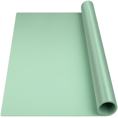 Silicone Mat Heat Resistant Mats for Countertop, Large Silicone Mats for Kitchen Counter Crafts Workbench Table, Size 48x24 inches Thick 2mm,Rolled Package,Light Green - color: Light Green, size: 48"L x 24"W