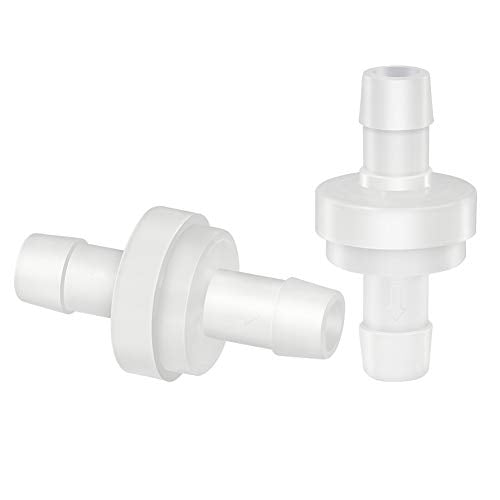 Inline Check Valve, 1/4" Hose ID One Way Return Inline Check Valve High Temperature and Corrosion Resistance Fish Tank Pump Medical Automotive (Pack of 2) - size: 0.25 Inch