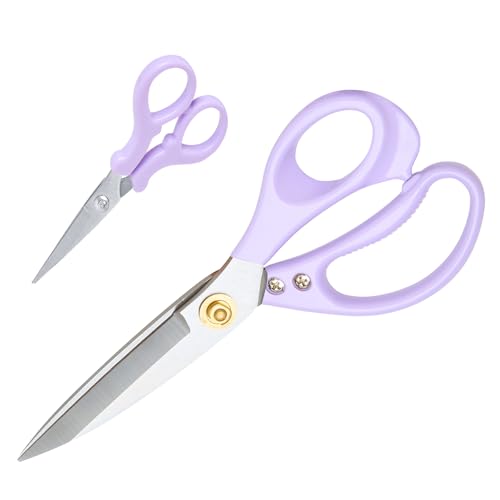 All Purpose Kitchen Scissors, Kitchen Shears Heavy Duty - Dishwasher Safe Food Scissors- Multipurpose Cooking Shears for Meat Poultry Food, Herbs, and Fish, Comfort Grip Handles, Purple - color: Purple