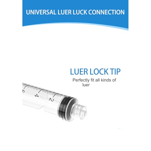 Luer Lock Syringe 10ml - Sterile Disposable Syringes without Needles (10 Pack), Individual Sealed Packaging - size: 10ml