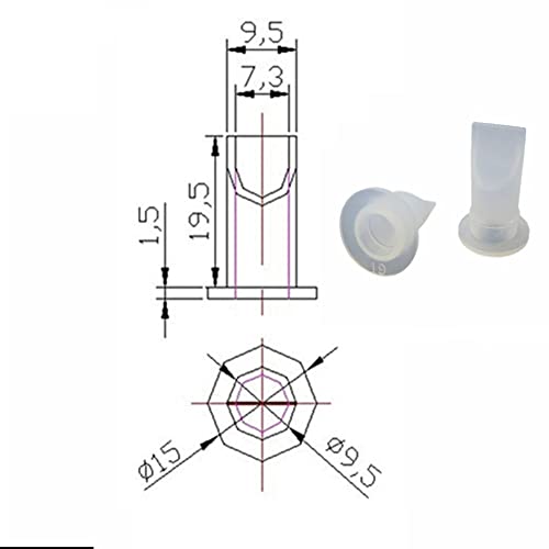 UP100 10 Pieces Transparent Silicone Duckbill Valve One-Way Check Valve 15 x 7.3 x 19.5 MM for Liquid and Gas Backflow Prevent