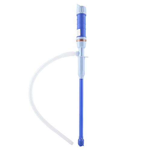 SUNGOOYUE Battery Operated Liquid Transfer Pump PE Electric Siphon Pump 3V 64cm with Bendable Suction Tube for Water Oil Transfer Fish Tank Pool Basement Use (Blue) - color: Blue