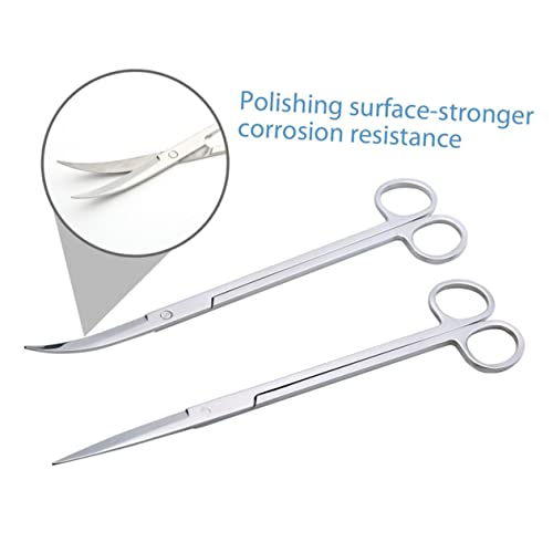 Levemolo Stainless Steel Aquascaping Tool for Aquatic Plants Kit Straight Curved Tweezers Scissors and Spatula for Aquarium Plant Care and Maintenance