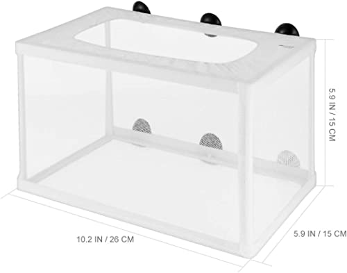 balacoo Fish Isolation Box for Aquarium with Suction Cups Large Size Fish Breeder Net Hatchery Incubator 10.23X5.9X5.9 Inch Separator for Tank Nursery