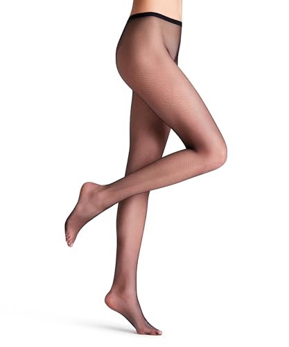 FALKE Women's Net Tights, Fishnet Stockings, Trendy Casual or Dressy Clothing, Sheer Fine Transparent, Nylon - color: Black (Black 3009), size: Small