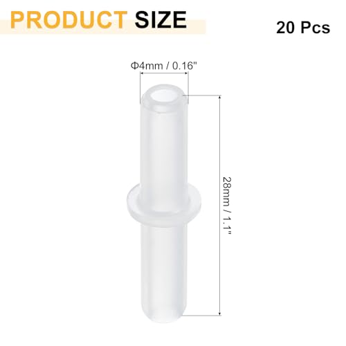 uxcell 20Pcs Aquarium Air Valve Connector, Plastic Inline Tubing Non-Return Valves for 4mm ID Airline Tubing Fish Tank Pond Air Line, White