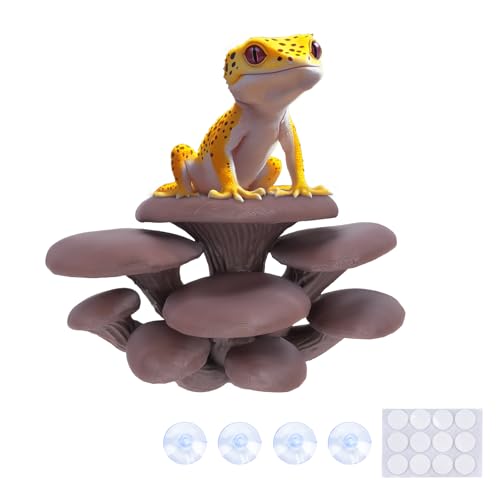 Westant Mushroom Decor for Reptile Tank, Fish Tank, Pet-Safe Bearded Dragon Tank Accessories, Realistic Terrarium Plants for Leopard Geckos, Crested Geckos, Tree Frogs, Snakes (Cocoa, Cluster Cap) - color: Cocoa, size: Cluster Cap