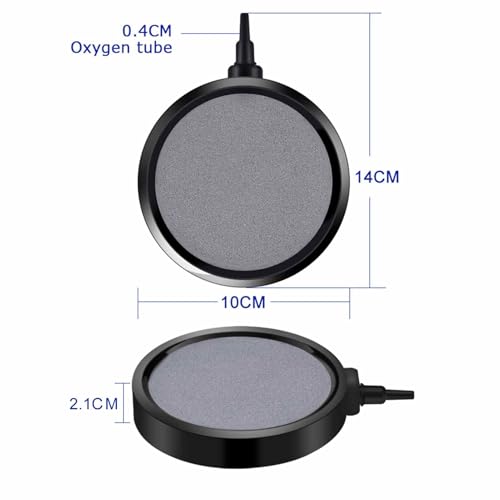 Yosoo Air Stone Disc Aerator, 2pcs Aquarium Bubble Plates for Fish Tanks Ponds with Round Oxygen Diffuser, Release Tool for Air Pumps and Buckets