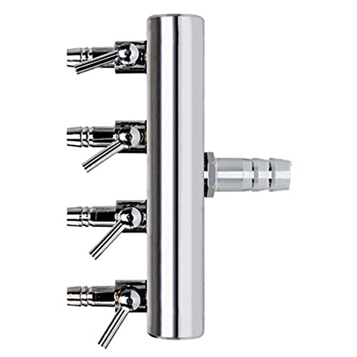 Aquarium Air Valve 4 Way Inline Manifold Air Flow Pump Tubing Splitter Lever Control Valve