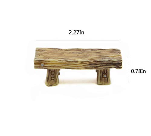 3Pcs Mini Resin Bench Miniature Fairy Garden Bench Dollhouse Accessories Statue DIY Decor Gift - size: 3 Benches