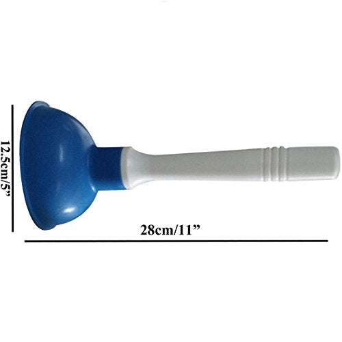 Drain Plunger, Small Hand Force Plumber Helper, Little 4 inch Cup Clog Remover, Tiny Rubber Unclogger in 9" Short Handle for Kitchen Sink, Bathroom Toilet, Shower Bath Tub (Blue) - color: Blue