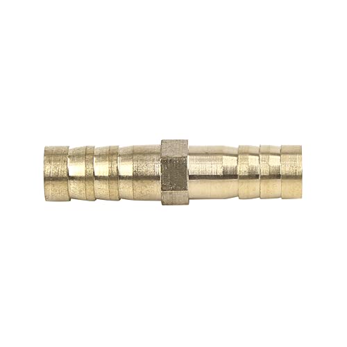 X AUTOHAUX 8mm Brass Barb Hose Fitting Straight Union Connector for Air Water Gas Oil 5pcs - size: 8mm