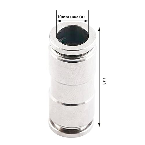CEKER 10mm Push Connectors, Nickel Plated Brass, Pneumatic Quick Connect Fittings, 2 Pack - size: 10 mm, style: STRAIGHT