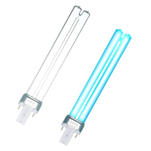 13W UV Light Bulb, Outdoor Pond U-V-C Light Clarifier Compatible with JUP-01 UVE9 CF400 CF500 CP-9 UV Light for Fish/Turtle Tank/Aquarium, 2 Pack 13W UV Pond Lights for G23 Base - size: 13W-UVLB-2P