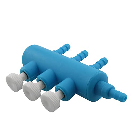 RLECS Air Manifold 8mm to 4mm 3 Way Outlet Air Flow Distributor Aquarium Air Pump Hose Splitters Oxygen Pipe Hose Distributors Fish Tank Splitter Lever for Air Tube Pipe Hose Split-Flow Connector