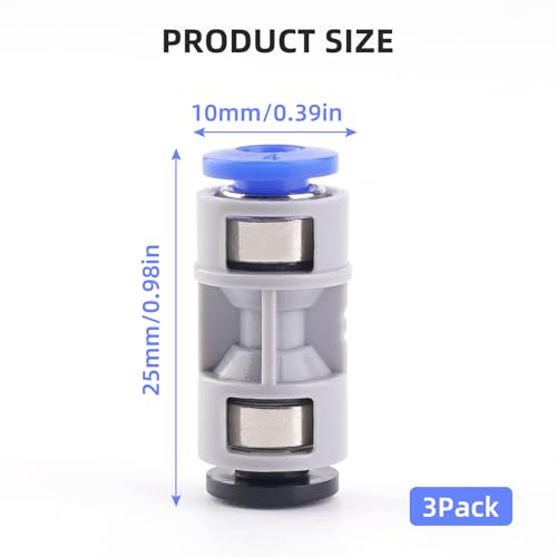 3pcs Teflon PTFE Tube Adapter Replacement for Bambu Lab A1/A1MINI/P1P/P1S/P2S/X1/X1C/X1E/H2D/H2S 3D Printer,Plastic Metal Mixed Feed Connectors for Bambu Lab 3D Printer