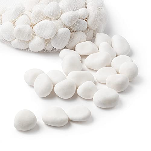 River Rocks Decorative Ornamental Vase Filler 1"-1.5" White Aquarium Gravel 5 lbs - Landscaping Pebbles for Indoor Plants, Fish Tank Gravel, Terrarium& Home Decor, DIY & Crafting – Royal Imports - size: Medium - 5 lbs, style: White