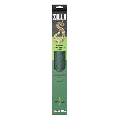 Zilla Reptile Terrarium Bedding Substrate Floor Liner, Green, 40BR/50G, 17.25" x 35.25" - size: 17.25" x 35.25"