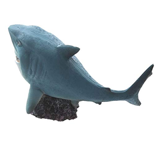 emours Resin Shark Fish Tank Decor Aquarium Ornament Home Decoration,Small